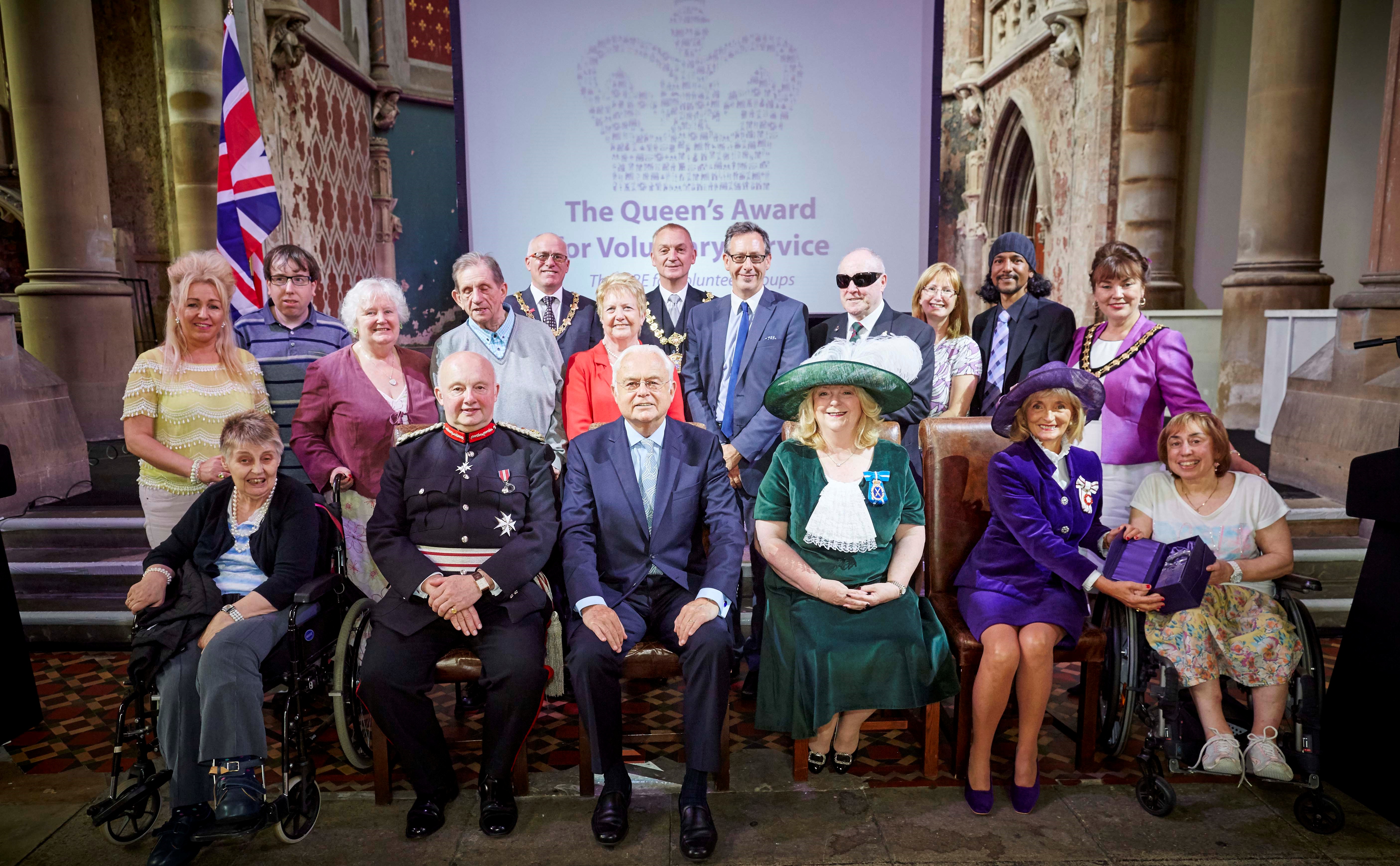 Group photo Queens Award presentation