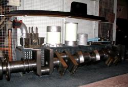 photograph of ASR2 marine diesel engine components