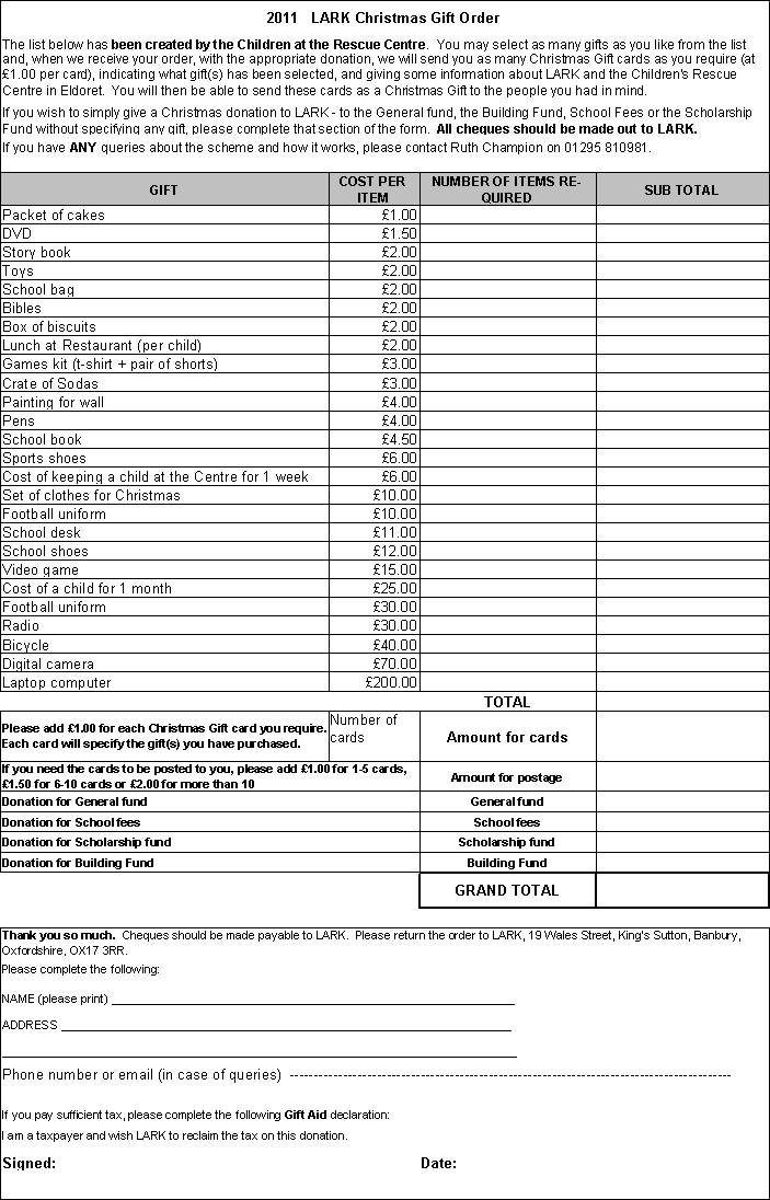 link arms with rescue kids christmas gift list donations to lark gift aided if possible should be sent to lark 19 wales street king s sutton banbury oxfordshire ox17 3rr or on line through