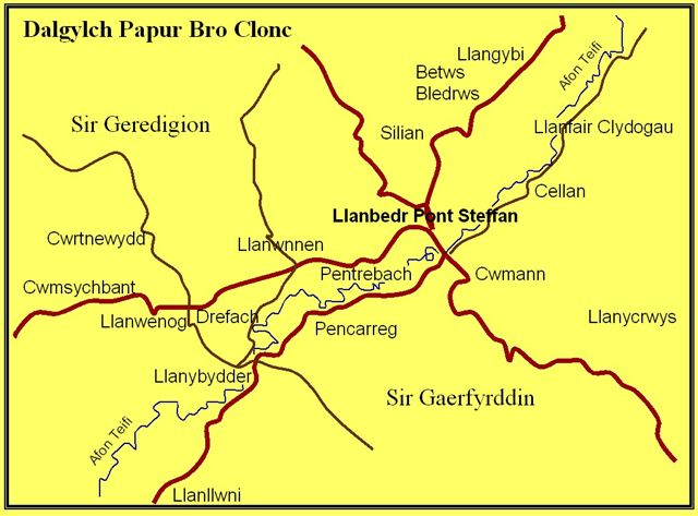 Map ardal Clonc