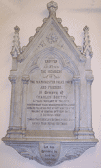 Sergeant Brett's Memorial in Saint Ann's Church, Manchester Sergeant Brett's Memorial in Saint Ann's Church, Manchester