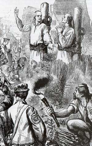 Ridley at Latimer Burnt at the Stake