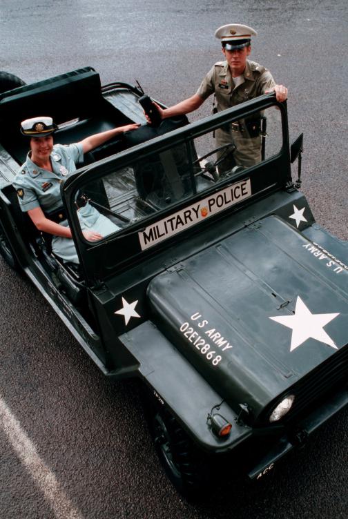 Military Police Using an M151 A1