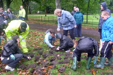 Bulb planting with school children