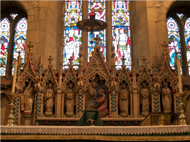 The reredos, made of Caen stone