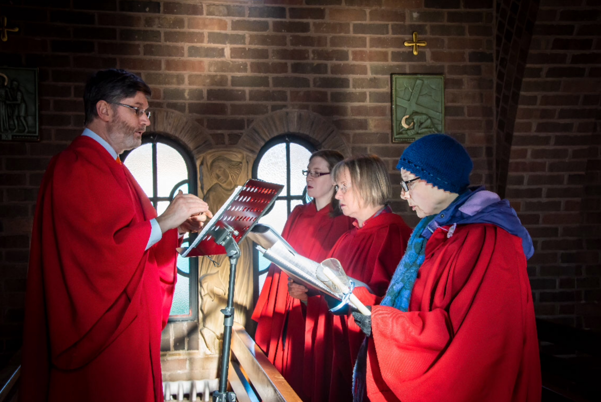 Schola singers at St Winifride's, Shrewsbury (Photo:  Victoria Keens)