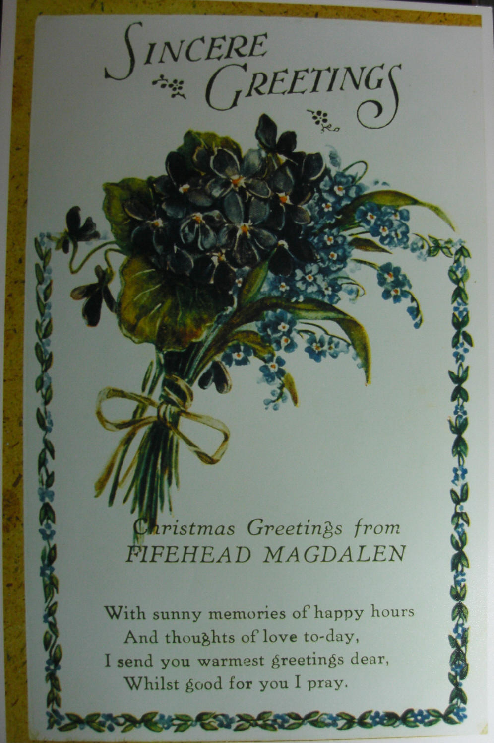 Front of the Christmas postcard